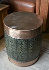 Puff Mesa Auxiliar Aluminio Cincelado - Origen India - luciano dutari