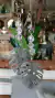 Set 4 Pesas Para Mantel Hoja Monstera Metal Plata Envejecido
