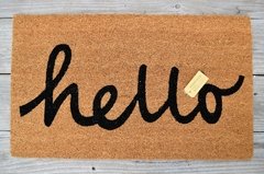 Alfombra Felpudo Simple Hello Natural Fibra Coco 45x75 Cms