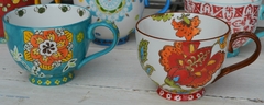 Juego de 2 Tazas De Cerámica Pintada A Mano Tipo Anthropologie