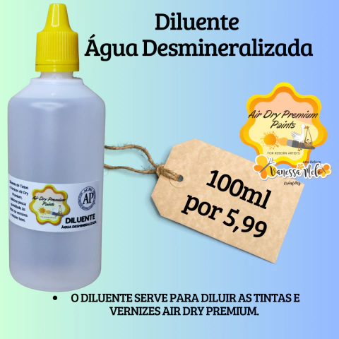 FRASCO DE ÁGUA DESMINERALIZADA 100 ML - DILUENTE - comprar online