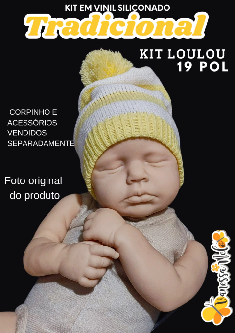 Kit/Molde Loulou Dormindo 19 pol Membros Inteiros - em Vinil LDC FOSCO