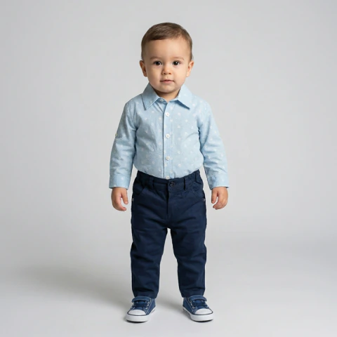 Pantalón Bebé Gabardina Azul