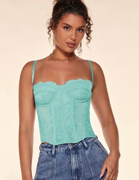 Corset Shein- Similar Urban Outfiters- Verde Agua