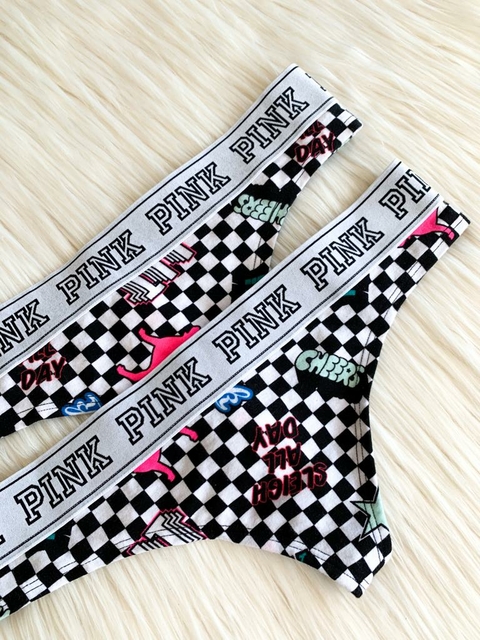 PANTIES VS - PINK ELASTICO ANCHO ALGODON