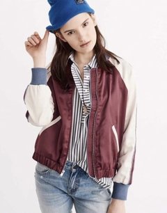 Campera Abercrombie & Fitch Bomber - Satin Bordó 03173