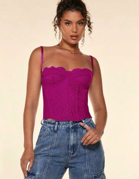 Corset Shein - similar Urban outfitters- Magenta
