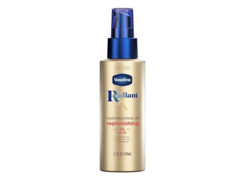 Vaseline Radiant X - Aceite Corporal reabastecedor e hidratante 1% de lípidos aceite de jojoba , aceite de coco y vitamina E - 109 ml