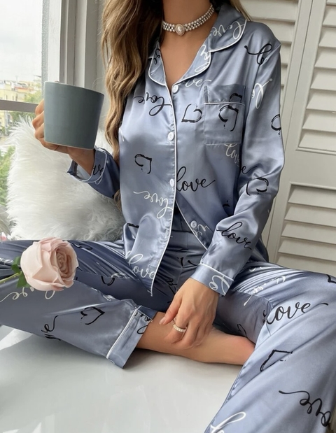 Pijama Shein - Love Saten manga larga