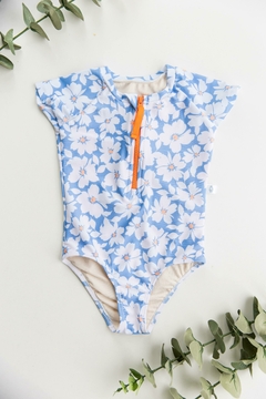 Traje de Baño Manga Corta con Cierre UV50+ Summer Flowers
