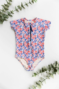 Traje de Baño Manga Corta con Cierre UV50+ Cangrejos