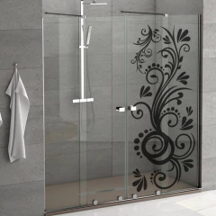 Imagen de Vinilos Decorativos Mampara Tribal Organico Arabesco Negro