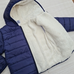 CAMPERA INFLABLE CON CORDERITO - AZÚL