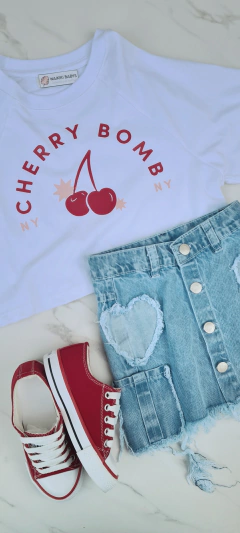 CROPTOP OVERSIZE CHERRY NY - Waikiki Babys
