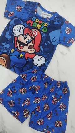 PIJAMA DE VERANO INFANTIL - MARIO BROSS AZUL - comprar online