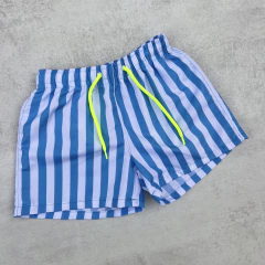 SHORT DE BAÑO RAYAS CELESTES - comprar online