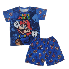 PIJAMA DE VERANO INFANTIL - MARIO BROSS AZUL