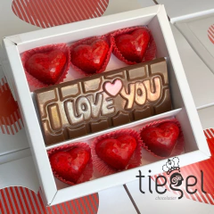 I Love You & Corazones facetados - 3D