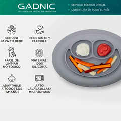 GADNIC PLATO DE SILICONAS CON CUBIERTOS VERDE - tienda online