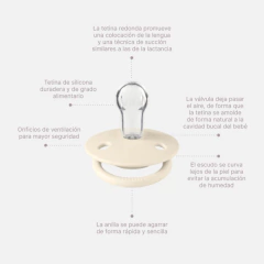 BIBS CHUPETE DE LUX ONE SIZE DUSKY LILAC REATHER SILICONE 2 UDS 150220 - comprar online