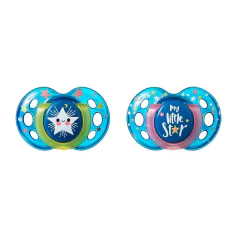 TOMMEE TIPPEE SET DE 2 CHUPETES NIGHT TIME 18-36 M - Childs Especialistas en Bebes