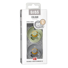 BIBS CHUPETE COLOUR SAGE CLOUD LATEX 0-6 M 2 UDS 110262