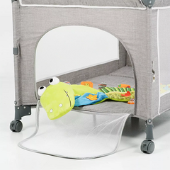 MEGA BABY CUNA COLECHO GRIS LEO CON CAMBIADOR - comprar online