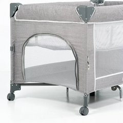 MEGA BABY CUNA COLECHO GRIS LEO CON CAMBIADOR - tienda online