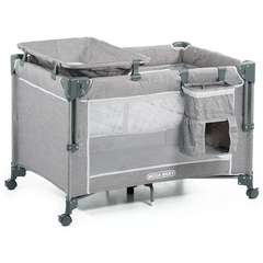 MEGA BABY CUNA COLECHO GRIS LEO CON CAMBIADOR - comprar online