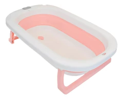 OK BABY BAÑERA PLEGABLE CON TERMOMETRO AQUA ROSA OKBB0358