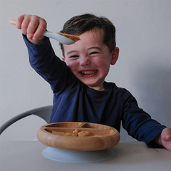 Imagen de AVANCHY PLATO CON DIVISIONES Y CUCHARA BAMBOO GRIS +4M