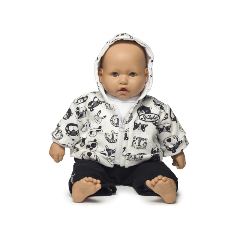LE BEBOT CAMILLE CON PANTALONCITO Y CAMPERA CON CAPUCHA 42CM LB-256