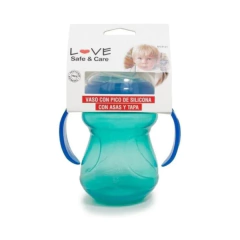 LOVE VASO CON ASAS Y PICO DE SILICONA 240ML VARIOS COLORES 9141