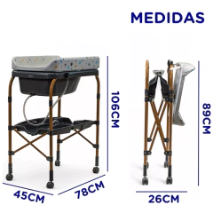 MEGA BABY CATRE DE BAÑO CAÑOS CON COLOR Y PLEGABLE - tienda online