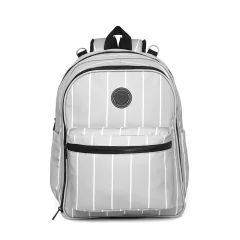 HAPPY LITTLE MOMENTS MOCHILA MONACO GRIS RAYITAS