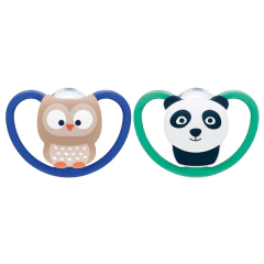 NUK SET DE 2 CHUPETES SPACE TALLE 3 18-36M BUHO / OSO PANDA N0739537 en internet