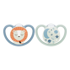NUK SET DE 2 CHUPETES SPACE LUMINOSO TALLE 1 LEON / GALAXIA 10730900 en internet