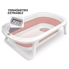 OK BABY BAÑERA PLEGABLE CON TERMOMETRO Y ANTIDESLIZANTE MIA ROSA - Childs Especialistas en Bebes