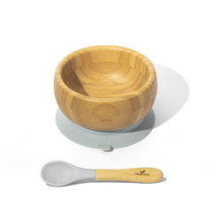 AVANCHY BOWL CON CUCHARA BAMBOO MEDIANO GRIS +4M