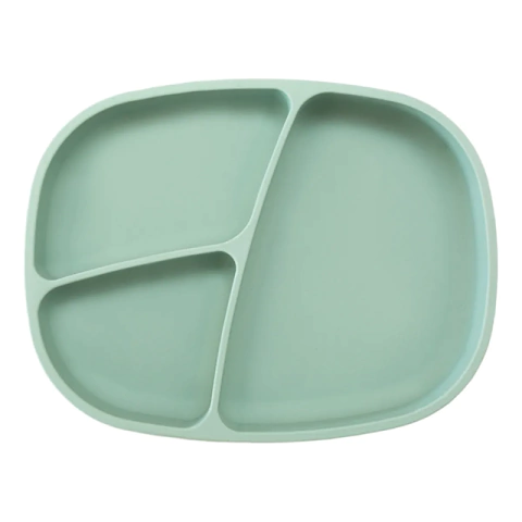 PUNTI PLATO RECTANGULAR SILICONA CON DIVISIONES NATURE GREEN - comprar online