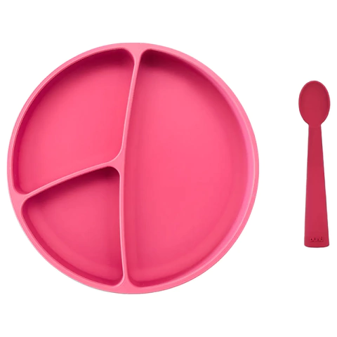 PUNTI PLATO REDONDO SILICONA CON CUCHARA MALBEC - comprar online