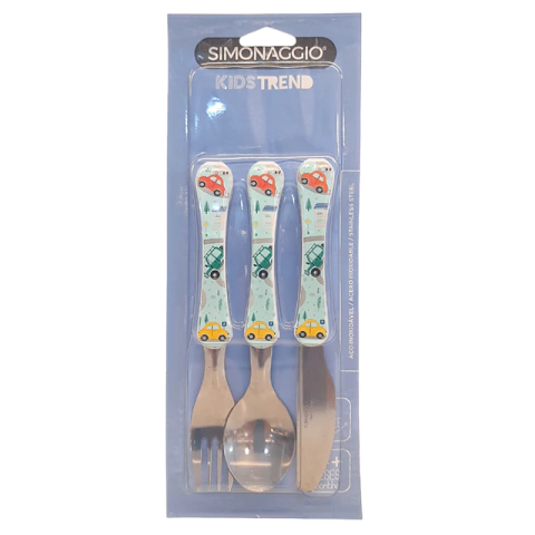 SIMONAGGIO JUEGO DE CUBIERTOS INFANTILES X 3 CURVO