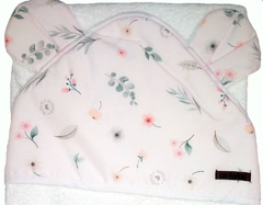 LAS FLORITAS TOALLON CON CAPUCHA Y OREJITAS FLORES