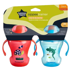 TOMMEE TIPPEE SET DE 2 VASOS SIPEE TRAINER ANIMALES 230 ML +7M - comprar online