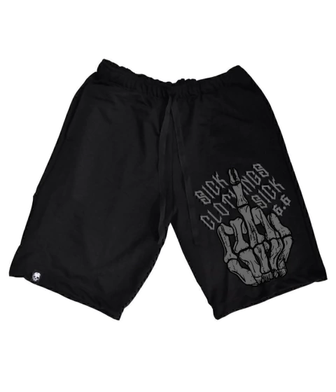 bermuda masculina com estampa de dedo no meio