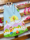 Vestido festa junina balão laço ombro infantil
