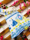 Vestido Cinderela Azul e Amarelo babado infantil