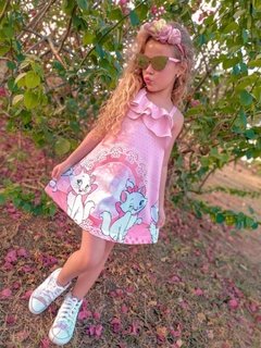 Vestido Gatinha Marie Rosa Babado infantil - comprar online