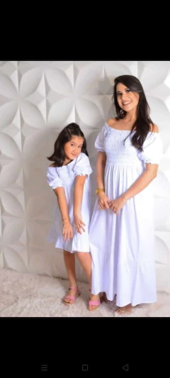 Vestido 3 Marias branco mãe e filha - comprar online