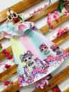 Vestido lols com unicórnios babado infantil